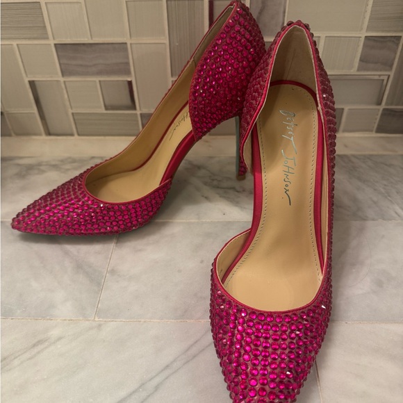 Betsy Johnson Pink Rhinestone Heels - Picture 5 of 6